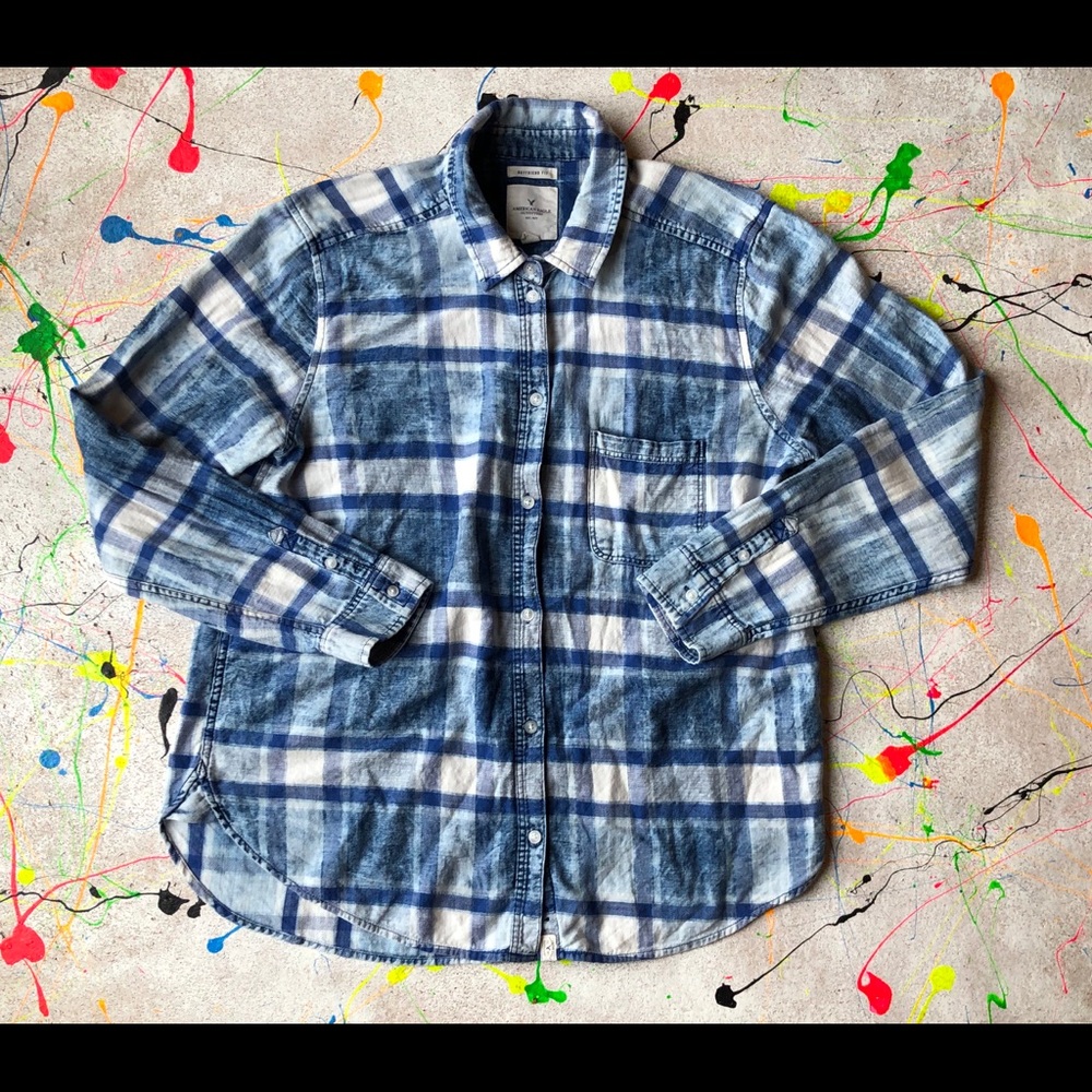 AEO Boyfriend Fit Plaid Shirt